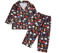 Générique Pyjama Halloween Enfant Garçon Doux Vêtement de Nuit à Imprimé Mignon pour Toute Petits et Préscolaire Costume Confortable pour Fête et Dodo(Black, 18-24 Months)