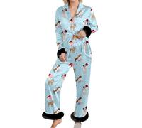 Générique Pyjama Hiver Femmes - en Flanelle imprimée Ensemble Deux pièces Confortable avec Ourlet vêtements de Nuit Doux pour la détente et Un Confort Optimal