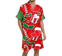 Générique Pyjama Homme à thème Festif Tenue décontractée pour soirées et Moments de détente à Domicile avec Design Original et Coupe Confortable (White, L)