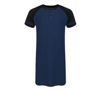 Générique Pyjama Homme Deux PièCes T-Shirt Ample pour Hommes en Coton Doux vêtement de Maison décontracté à Manches Courtes avec Couture Unie pour Un Confort Optimal (Blue, M)