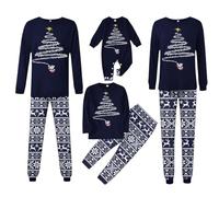 Générique Pyjama Noel Famille 2 Pièces Manche Longue Imprimé Xmas Pyjamas Maison Costume Ensemble Christmas Pyjamas Noel Famille Assorti Ensemble Grande Taille Chaud et Doux Automne Hiver Costume Set