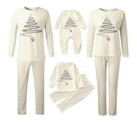 Générique Pyjama Noel Famille Ensembles de Pyjamas Noël Pyjama Assorti Couple T Shirt Manche Longue et Pantalons Chaud Christmas Pyjama Ensemble Femme Homme Fille Garçon Printemps Automne Hiver