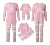 Générique Pyjama Noel Famille Ensembles de Pyjamas Noël Pyjama Assorti Couple T Shirt Manche Longue et Pantalons Chaud Christmas Pyjama Ensemble Femme Homme Fille Garçon Printemps Automne Hiver