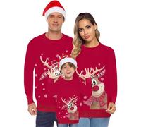 Générique Pyjama Noel Famille Femme Homme Enfants Noël Famille Longue Manches Tops Christmas Sweater Pulls De Noël Familles Col Rond Christmas Sweat-Shirt Hiver Chaud Enfants04
