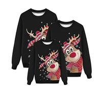 Générique Pyjama Noel Famille Pull de Noël pour la Famille Femme Homme Enfants Famille Longue Manches Tops Christmas Sweater Pulls De Noël Familles Col Rond Christmas Sweat-Shirt Enfants01