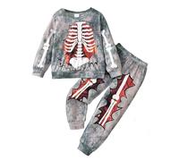 Générique Pyjama pour GarçOn Fille Pyjamas Halloween Déguisements Lot 2 Ensembles de et Ado Bebe Coton VêTements Maison en Doux Enfants Adultes