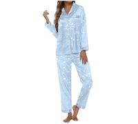 Générique Pyjama pour La Saint Valentin Ensemble Imprimé Noël Manches Longues Et Pantalon À Poches Pyjama Femme Chaud Et Festif Tenue De Nuit Femme pour Les Fêtes