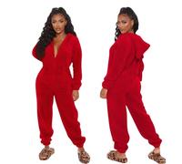 Générique Pyjama Sexy Combinaison Pyjama Femme Polaire Onesies À Capuche Moelleux Combinaison Une PièCe En Flanelle Chaude En Loungewear VêTements D'IntéRieur Une PièCe