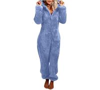 Générique Pyjama une pièce en polaire pour femme Combinaison chaude Sherpa Vêtement de nuit Fermeture éclair Combinaisons Femmes de détente Combinaison longue Pyjama doux Automne hiver