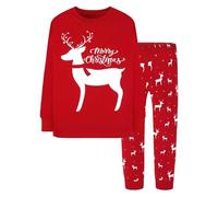 Générique Pyjamas de NoëL Assortis Pyjama imprimé Vacances pour garçons,Haut à Manches Longues et Pantalon,vêtements de Nuit Confortables pour Enfants,Tenue soirée Festive en Famille(Red,8-9 Ans)
