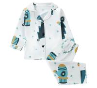 Générique Pyjamas de NoëL pour Enfants Pyjama à thème pour garçon avec imprimé Festif,vêtements d'intérieur Confortables Enfants,Tenues familiales Assorties Les Vacances(White,6-7 Ans)