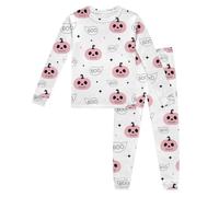 Générique Pyjamas Garçon Fille Enfant Halloween,Halloweenl 2 Pièces Vêtements de Nuit Ensembles Pyjama et Ado Vetement Mignon Motif Citrouille Filles Costume Cadeaux