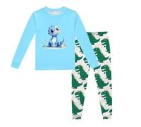 Générique Pyjamas pour Enfants Garçon Pyjama Enfant Garcon Fille Impression de Dessin animé lot 2 pièces Haut et Pantalon Manches Longues Epais Hiver Chaud Petites Filles garçons