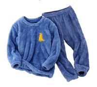 Générique Pyjamas pour Enfants,Style éPais,Pyjamas d'hiver pour GarçOns,Ensembles de VêTements D'IntéRieur Enfants,Doux,Respirants et AgréAbles Au Toucher(Blue,7-8 Ans)