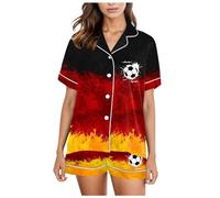 Générique Pyjashort Femme Coton Pyjama Court des Femmes Veste Cuir Noir Pantalon Rains Impermeable Pyjamas Ensemble Pijamas Jean en Satin pour Été Ensembles De Doudoune Tee Shirt T-Shirt
