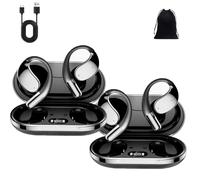 Générique Q39 AI Translation Clip-on Bluetooth Earphones, Q39 AI Earbuds Translate, Intelligent Noise Reduction, Support 140 Languages & Accents, for Travel Business Learning (Black*2pcs)