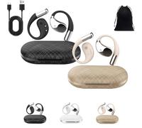 Générique Q39 AI Translation Clip-on Bluetooth Earphones, Q39 AI Earbuds Translate, Real Time Open Ear Headphones, Translator Earbuds Fit iOS Android Ideal for Travel Business Learning (Black+Gold)