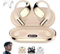 Générique Q39 AI Translation Clip-on Bluetooth Earphones, Real-Time Wireless Echosene Translation Earbuds with 144 Languages and Built-in Music & Call for Travel Business (Beige)