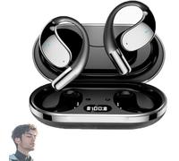 Générique Q39 AI Translation Clip-on Bluetooth Earphones, Real-Time Wireless Echosene Translation Earbuds with 144 Languages and Built-in Music & Call for Travel Business (Black)