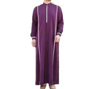 Générique Qamis Homme Maillot De Bain Musulman Deguisement Aladin Adulte Djellaba Luxe En Soie Mélangée Pour Mariages Musulmans Chef Brodée Caftan Prestige Maroc Femme Boubou Africain D-Dark Violet L