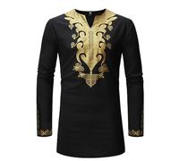 Générique Qamis Homme Musulman Costume Complet Boubou Africain Cérémonie Religieuse Blanc Simple Prière Mosquée Lavable Facile Djellaba Caftan Tunique Deguisement Aladin Adulte 3-Le noir L