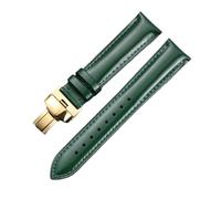 Générique QL Supply Co 18/20/22MM Head Layer Cowhide Hand Made Patent Leather Leather Strap Men's Bracelet Vintage(Green-Gold,21mm)