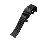 Générique QL Supply Co Bracelet en Acier Inoxydable Solide, Maille métallique de 20mm 22mm for Bracelet de Montre Poli brossé épais, Bracelet Universel(Black-Brushed,20mm)