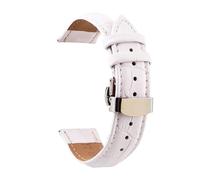 Générique QL Supply Co Bracelet en Cuir de Vache à Motifs en Bambou, 12-24mm, 22mm, 20mm, Multi-Tailles, for Hommes et Femmes, chaînes de Montre, Fermoir Papillon Automatique(Bianco,18mm)