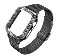 Générique QL Supply Co Bracelet Fin + étui for Bracelet milanais IWatch séries 3 4 5 6 SE 7 8(Schwarz,Series456 SE 44MM)
