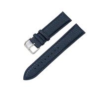 Générique QL Supply Co Embossed Leather Watchbands 12/14/16/18/20/22mm Watch Band Strap Stainless Steel Buckle 10 Colors Leather Belt Bracelets(Blu,16mm)