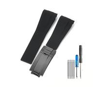 Générique QL Supply Co for 20 21mm Bracelet en Caoutchouc fantôme d'eau Noire Solide en Acier Inoxydable Boucle Pliante Bracelets de Montre en Silicone