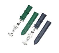 Générique QL Supply Co Leather Watch Band with Buckle 18mm 20mm 22mm Replacement Belt Blue Pink Green Red White Wrist Straps(Blu,22mm)