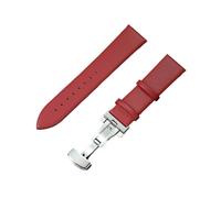 Générique QL Supply Co Men's and Women's PU Leather Wristwatch Strap 18mm 20mm 22mm Soft Ultra-Thin Watchband Universal Replacement Watch Band(Red,22mm)