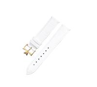 Générique QL Supply Co White Strap 12m 14mm 15mm 16mm 17mm 18mm 20mm Rose Gold Watch Buckle Leather Women Watchband(White-Gold 3,20mm)