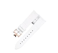 Générique QL Supply Co White Strap 12m 14mm 15mm 16mm 17mm 18mm 20mm Rose Gold Watch Buckle Leather Women Watchband(White-Rose Gold 2,22mm)