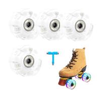 Générique Quad Roller Skate Wheels - 2.28x1.26in PU Wheels, 82A Hardness, Magnetic LED Glow | Stylish Indoor Skating Whees for Roller Skates, Smooth Glide, Comfort Stability, Fun Skating Accessories