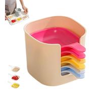 Générique Qualfinvesly Dipping Sauce Plate and Holder Set, Dipping Sauce Plate And Holder Set, 6 Pcs Dipping Sauce Plates, Mini Home Kitchen Seasoning Sauce Dishes Bowls (1*Multicolor)