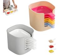 Générique Qualfinvesly Dipping Sauce Plate and Holder Set, Dipping Sauce Plate And Holder Set, 6 Pcs Dipping Sauce Plates, Mini Home Kitchen Seasoning Sauce Dishes Bowls (2Pcs Mix)