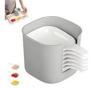 Générique Qualfinvesly Dipping Sauce Plate and Holder Set, Dipping Sauce Plate And Holder Set, 6 Pcs Dipping Sauce Plates, Mini Home Kitchen Seasoning Sauce Dishes Bowls (1*White)