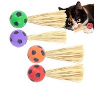 Générique Queues Bondissantes,4 Pièces Jeux Interactifs Rebondissants,Jouet Balle pour Chat | pour Jeu Intérieur Et Extérieur Entraînement Exercice Griffoir Escalade Jeu Au Sol