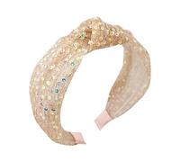 Générique Qui Change De Couleur scène Chant Danse fête Paillettes Cheveux Accessoires pour Femmes et Filles Écharpe Anniversaire Violet (Beige, One Size)