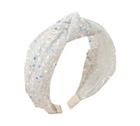 Générique Qui Change De Couleur scène Chant Danse fête Paillettes Cheveux Accessoires pour Femmes et Filles Écharpe Anniversaire Violet (White, One Size)