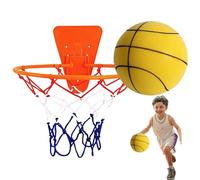 Générique Quiet Basketball Silent Training Ball Set - Low Noise Hoop Game for Indoor Play | Soft Foam Bounce Ball with Wall Mounted Ring, Apartment Friendly Sports Practice Equipment for Home Gym