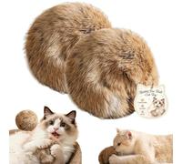 Générique Rabbit Fur Ball Cat Toy, 3.9in Fuzzy Rabbit Fur Balls for Cats, Soft Fluffy Cat Toy Ball, Washable Bunny Kick Toy, Soft Washable & Fun to Chase for Bunny Kicks & Chase Games (2Pcs)