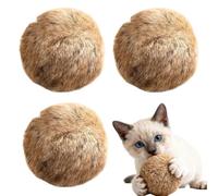 Générique Rabbit Fur Ball Cat Toy, Rabbit Fur Ball Soft Plush Lightweight Furry Interactive Cat Toy for Chasing, Soft Fluffy Cats Toys Balls, Washable，Indoor Exercise Toys for Cats (3pcs)
