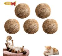 Générique Rabbit Fur Ball Cat Toy, Soft Fluffy Cat Toy Ball, Furry Catnip Balls - Soft, Washable & Fun to Chase for Bunny Kicks & Chase Games, for Indoor Exercise Bonding (5pcs)