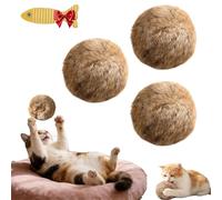 Générique Rabbit Fur Ball Cat Toy, Soft Fluffy Cat Toy Ball, Furry Catnip Balls - Soft, Washable & Fun to Chase for Bunny Kicks & Chase Games, for Indoor Exercise Bonding (3pcs)