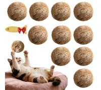 Générique Rabbit Fur Ball Cat Toy, Soft Fluffy Cat Toy Ball, Furry Catnip Balls - Soft, Washable & Fun to Chase for Bunny Kicks & Chase Games, for Indoor Exercise Bonding (10pcs)