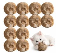 Générique Rabbit Fur Balls Toys for Cats, Fluffy Cat Balls Soft Fuzzy Balls for Kitty Pets Kitten Chase Quiet Play, Indoor Exercise & Bonding (12Pcs)