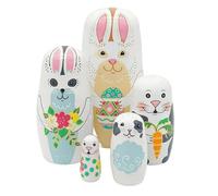 Générique Rabbit Nesting Dolls - Wooden Easter Bunny Set Nesting Dolls | Educational Kids Toys Boys Girls 5pcs Layers Ñesting Ďolls, Spring Holiday Decor Bedroom Playroom Living Room Creativity Gift
